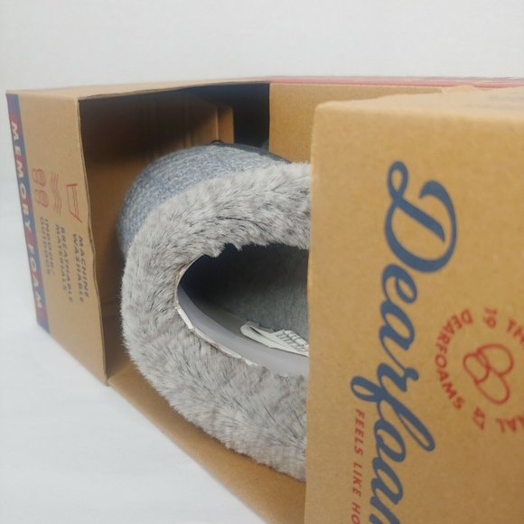 Dearfoams Womens Small 5-6 Sweater Knit Clog Memory Foam Slipper Gray NIB NEW - Picture 6 of 10